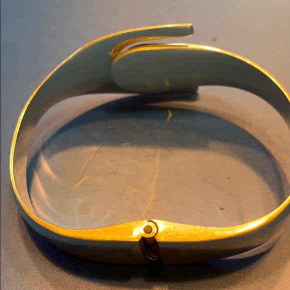 Sterling silver n black onyx hinged bracelet - Picture 5 of 6